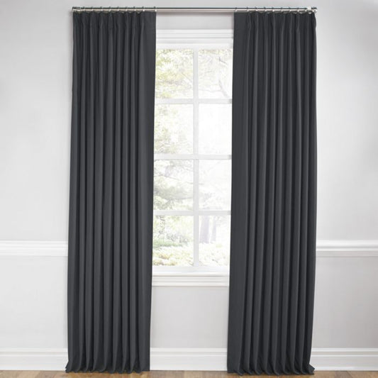 Euro Pleat Drapery in Classic Linen - Steel