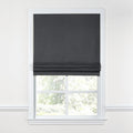 Flat Roman Shade in Classic Linen - Steel