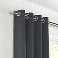 Grommet Drapery in Classic Linen - Steel