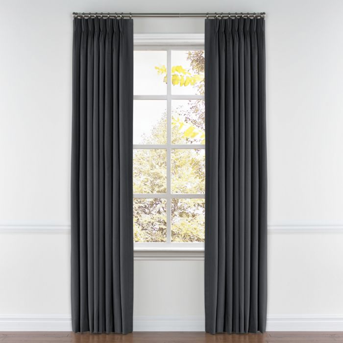 Pinch Pleat Drapery in Classic Linen - Steel