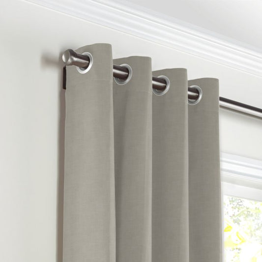 Grommet Drapery in Classic Linen - Stone