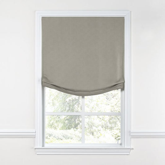 Relaxed Roman Shade in Classic Linen - Stone