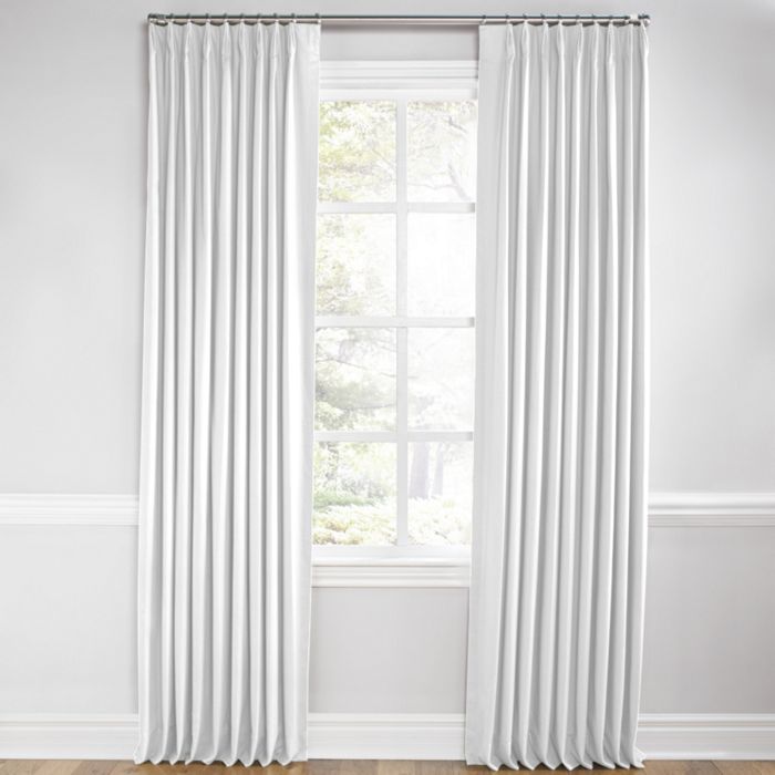 Euro Pleat Drapery in Classic Linen - White