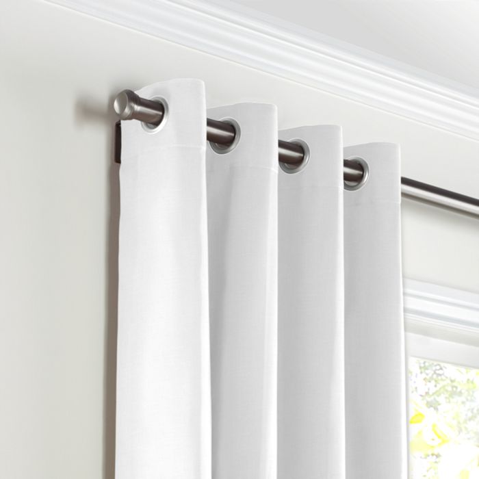 Grommet Drapery in Classic Linen - White