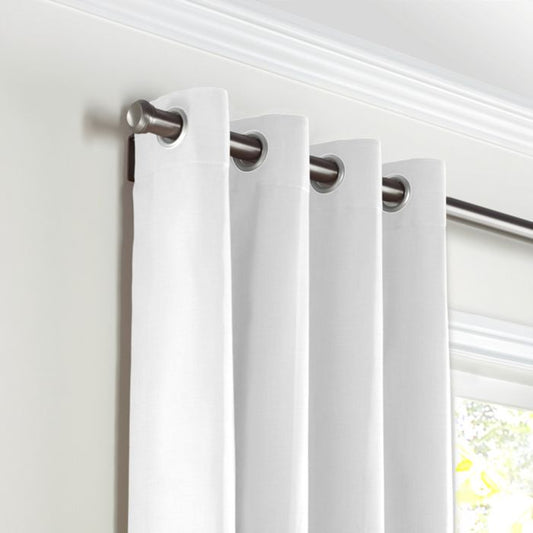 Grommet Drapery in Classic Linen - White