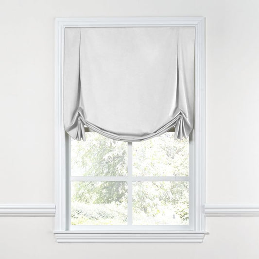Tulip Roman Shade in Classic Linen - White