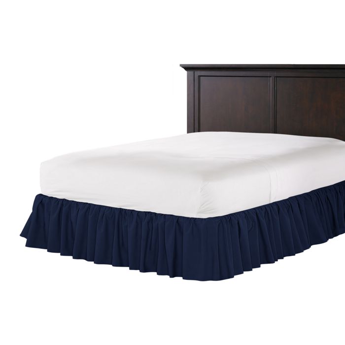 Ruffle Bedskirt in Classic Velvet - Navy