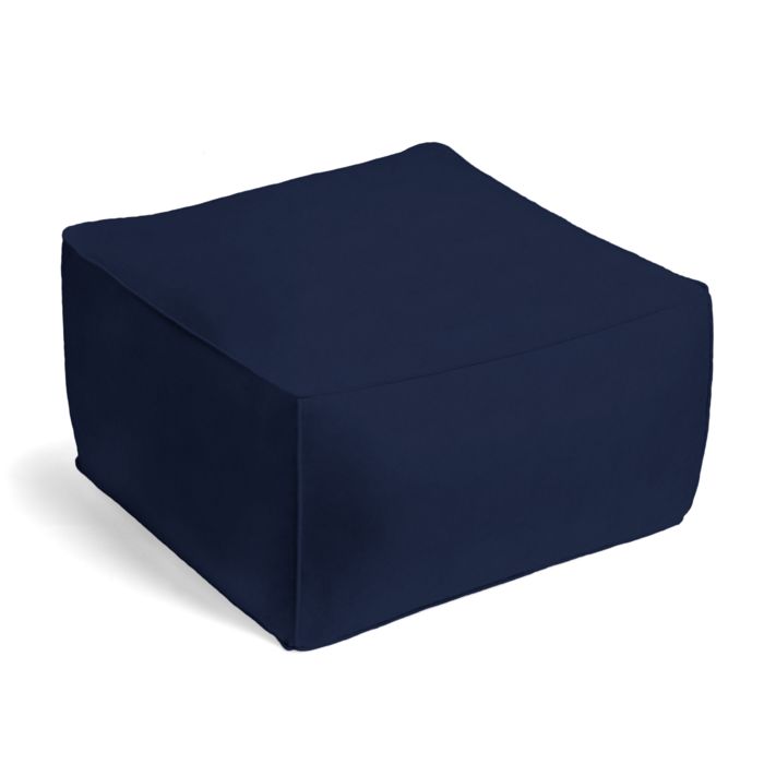 Square Pouf in Classic Velvet - Navy
