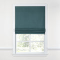 Flat Roman Shade in Classic Velvet - Peacock