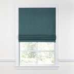 Flat Roman Shade in Classic Velvet - Peacock