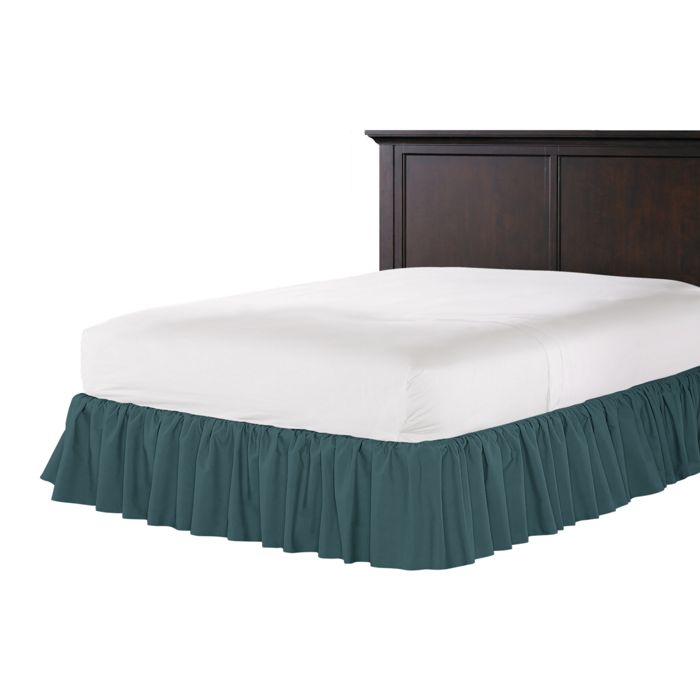 Ruffle Bedskirt in Classic Velvet - Peacock