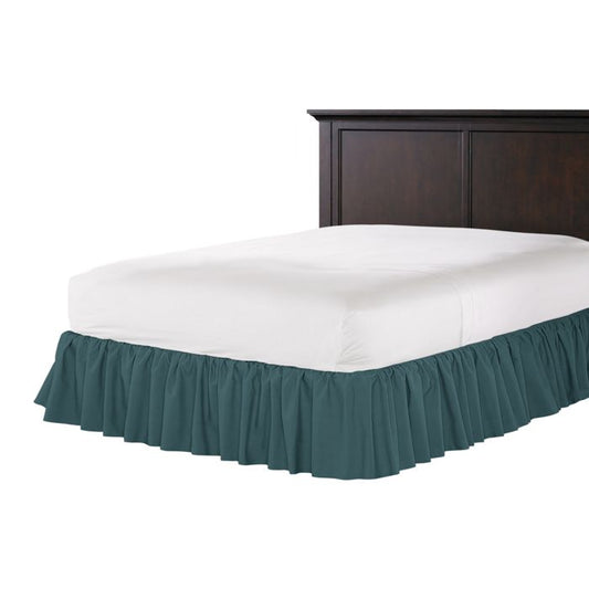 Ruffle Bedskirt in Classic Velvet - Peacock