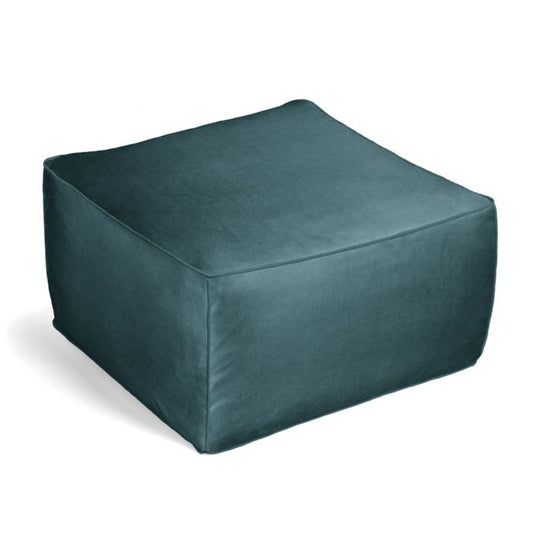Square Pouf in Classic Velvet - Peacock