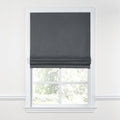Flat Roman Shade in Classic Velvet - Steel
