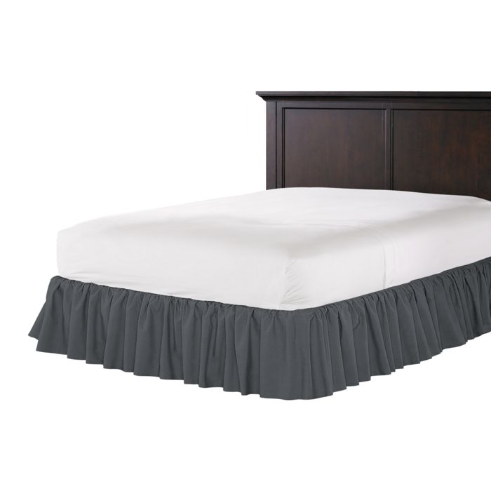 Ruffle Bedskirt in Classic Velvet - Steel