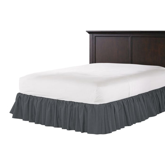 Ruffle Bedskirt in Classic Velvet - Steel