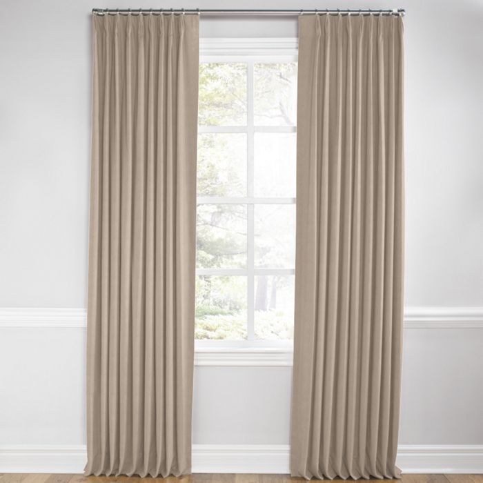 Euro Pleat Drapery in Classic Velvet - Taupe