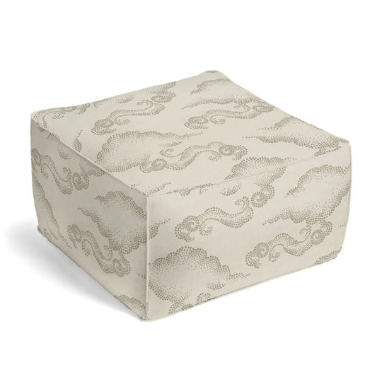 Square Pouf in Cloudburst - Pearl