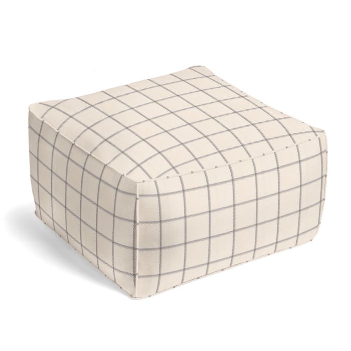 Square Pouf in End Of The Line - Ash