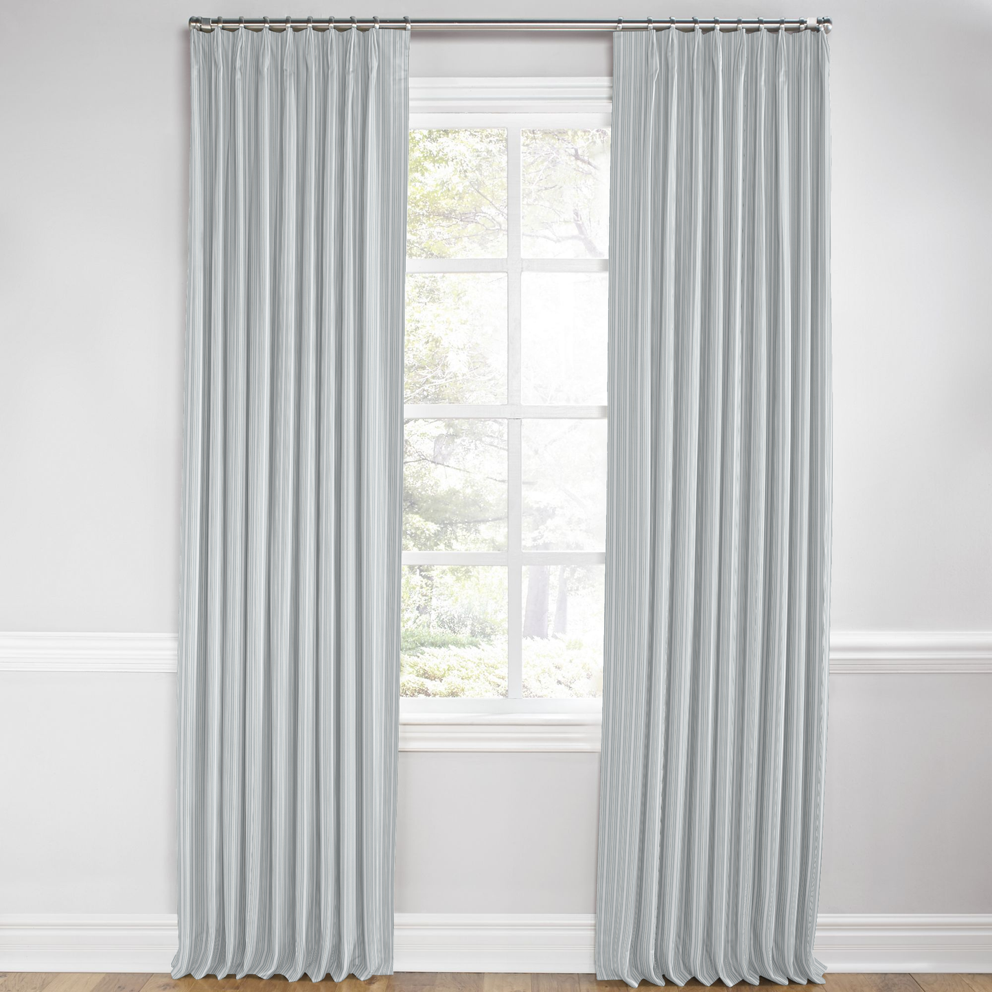 Euro Pleat Drapery in Murali - Gray