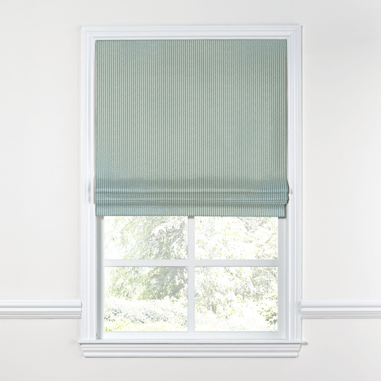 Flat Roman Shade in Baldwin - Liberty Blue