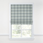 Flat Roman Shade in Foxy Plaid - Dusk