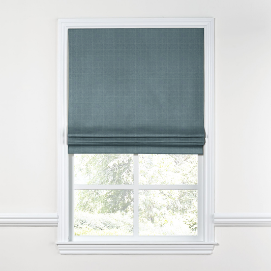 Flat Roman Shade in Moray - Chambray