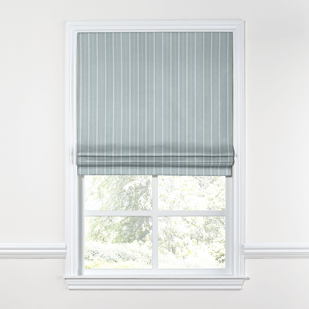 Flat Roman Shade in Murali - Mist