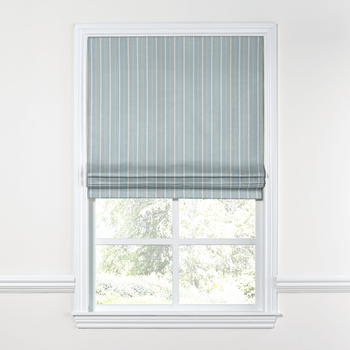 Flat Roman Shade in Murali - Mist