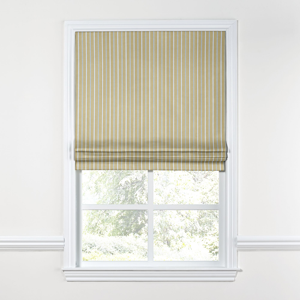 Flat Roman Shade in Murali - Yellow