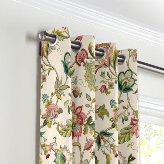 Grommet Drapery in Fleur De Leaf - Blossom