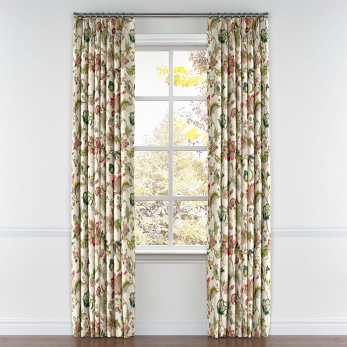 Pinch Pleat Drapery in Fleur De Leaf - Blossom