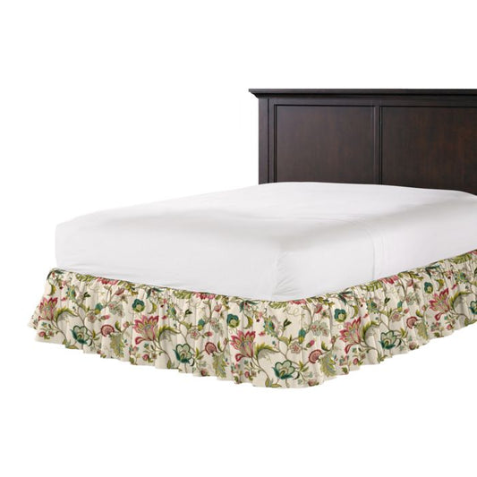 Ruffle Bedskirt in Fleur De Leaf - Blossom