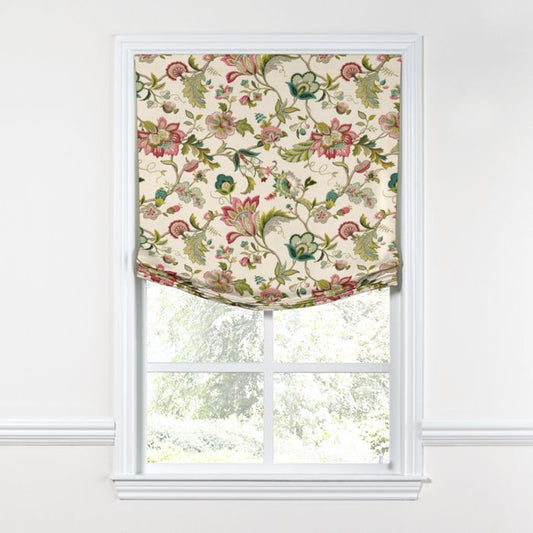 Relaxed Roman Shade in Fleur De Leaf - Blossom