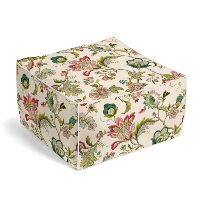 Square Pouf in Fleur De Leaf - Blossom