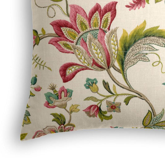 Throw Pillow in Fleur De Leaf - Blossom