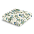Box Floor Pillow in Fleur De Leaf - True Blue