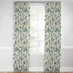 Euro Pleat Drapery in Fleur De Leaf - True Blue