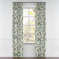 Pinch Pleat Drapery in Fleur De Leaf - True Blue