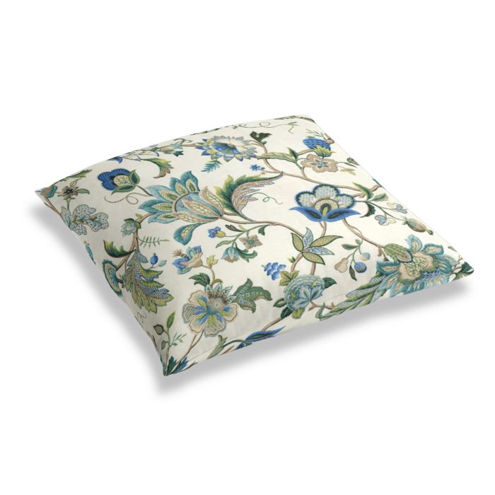 Simple Floor Pillow in Fleur De Leaf - True Blue