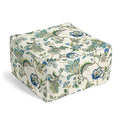 Square Pouf in Fleur De Leaf - True Blue