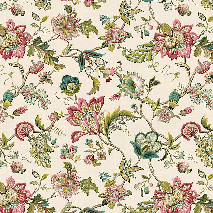 Ruffle Bedskirt in Fleur De Leaf - Blossom