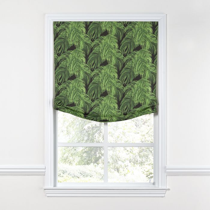 Relaxed Roman Shade in Fronds Forever - Kelly