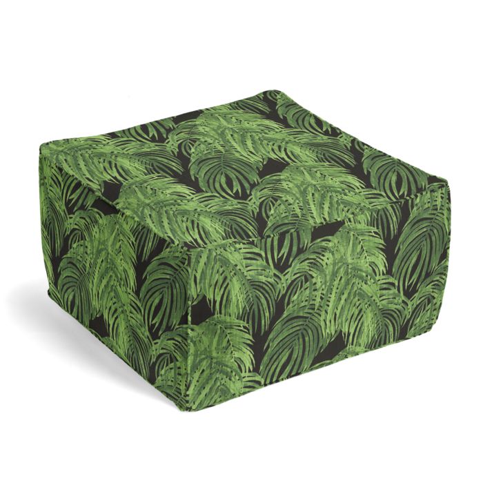 Square Pouf in Fronds Forever - Kelly
