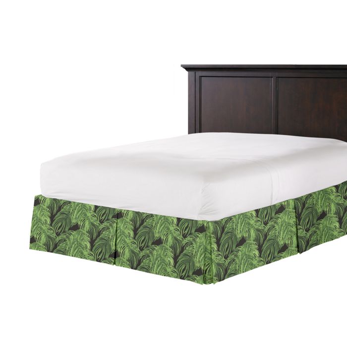 Tailored Bedskirt in Fronds Forever - Kelly