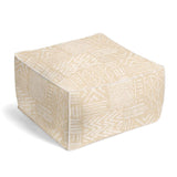 Square Pouf in Global Charming - Ecru