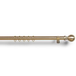 Custom Adjustable Drapery Hardware in Gold with Luna Finial