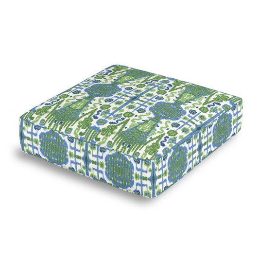 Box Floor Pillow in Ikat Believe It - Kelly