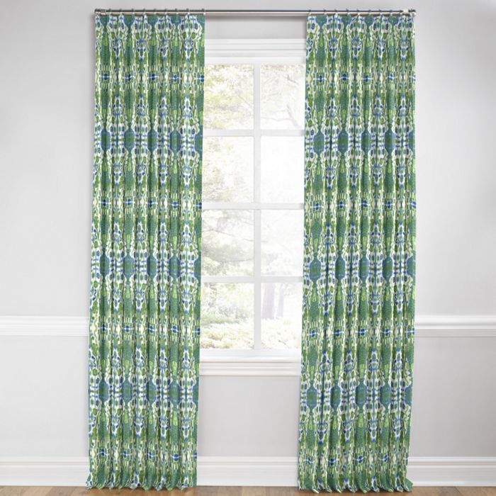 Euro Pleat Drapery in Ikat Believe It - Kelly