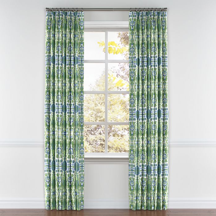 Pinch Pleat Drapery in Ikat Believe It - Kelly